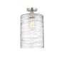 Innovations Lighting Cobbleskill 9" Wide Semi-Flush Ceiling Fixture Brushed Satin Nickel / Deco Swirl