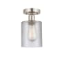 Innovations Lighting Cobbleskill 5" Wide Semi-Flush Ceiling Fixture Brushed Satin Nickel / Clear