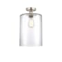 Innovations Lighting Cobbleskill 9" Wide Semi-Flush Ceiling Fixture Brushed Satin Nickel / Clear