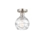 Innovations Lighting Athens 6" Wide Semi-Flush Globe Ceiling Fixture Brushed Satin Nickel / Clear Deco Swirl