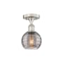 Innovations Lighting Athens Deco Swirl 6" Wide Semi-Flush Ceiling Fixture Brushed Satin Nickel / Light Smoke Deco Swirl