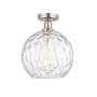 Innovations Lighting Athens 10" Wide Semi-Flush Globe Ceiling Fixture Brushed Satin Nickel / Clear Water Glass