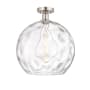 Innovations Lighting Athens 14" Wide Semi-Flush Globe Ceiling Fixture Brushed Satin Nickel / Clear Water Glass