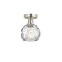 Innovations Lighting Athens 6" Wide Semi-Flush Globe Ceiling Fixture Brushed Satin Nickel / Clear Water Glass