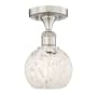 Innovations Lighting White Mouchette 6" Wide Semi-Flush Ceiling Fixture Brushed Satin Nickel / White Mouchette