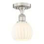 Innovations Lighting White Venetian 6" Wide Semi-Flush Ceiling Fixture Brushed Satin Nickel / White Venetian