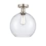 Innovations Lighting Athens 10" Wide Semi-Flush Globe Ceiling Fixture Brushed Satin Nickel / Seedy