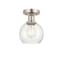 Innovations Lighting Athens 6" Wide Semi-Flush Globe Ceiling Fixture Brushed Satin Nickel / Seedy