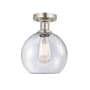 Innovations Lighting Athens 8" Wide Semi-Flush Globe Ceiling Fixture Brushed Satin Nickel / Seedy