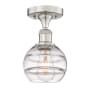Innovations Lighting Rochester 6" Wide Semi-Flush Ceiling Fixture Brushed Satin Nickel / Clear