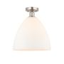 Innovations Lighting Bristol 12" Wide Semi-Flush Ceiling Fixture Brushed Satin Nickel / Matte White