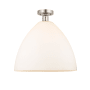 Innovations Lighting Bristol 16" Wide Semi-Flush Ceiling Fixture Brushed Satin Nickel / Matte White