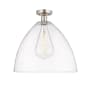Innovations Lighting Bristol 16" Wide Semi-Flush Ceiling Fixture Brushed Satin Nickel / Clear