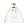 Innovations Lighting Bristol 16" Wide Semi-Flush Ceiling Fixture Brushed Satin Nickel / Seedy