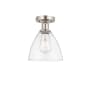 Innovations Lighting Bristol 8" Wide Semi-Flush Ceiling Fixture Brushed Satin Nickel / Clear