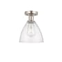 Innovations Lighting Bristol 8" Wide Semi-Flush Ceiling Fixture Brushed Satin Nickel / Seedy