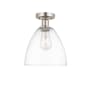 Innovations Lighting Bristol 9" Wide Semi-Flush Ceiling Fixture Brushed Satin Nickel / Clear