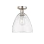 Innovations Lighting Bristol 9" Wide Semi-Flush Ceiling Fixture Brushed Satin Nickel / Seedy