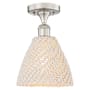 Innovations Lighting Bristol Natural 8" Wide Semi-Flush Ceiling Fixture Brushed Satin Nickel / Natural