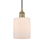 Innovations Lighting Cobbleskill 5" Wide Mini Pendant Antique Brass / Matte White