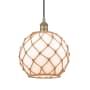 Innovations Lighting Farmhouse 10" Wide Pendant Antique Brass / White Glass / Brown Rope