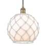 Innovations Lighting Edison 10" Wide Pendant Antique Brass / White
