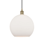 Innovations Lighting Athens 12" Wide Pendant Antique Brass / Matte White