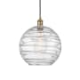 Innovations Lighting Athens 12" Wide Pendant Antique Brass / Clear Deco Swirl