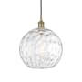 Innovations Lighting Athens 12" Wide Pendant Antique Brass / Clear Water Glass