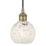 Innovations Lighting White Mouchette 6" Wide Cord-Hung Mini Pendant Antique Brass