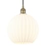Innovations Lighting White Venetian 12" Wide Cord-Hung Pendant Antique Brass