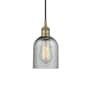 Innovations Lighting Caledonia 5" Wide Mini Pendant Antique Brass / Charcoal