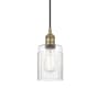 Innovations Lighting Hadley 5" Wide Mini Pendant Antique Brass / Clear