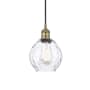 Innovations Lighting Waverly 6" Wide Mini Pendant Antique Brass / Clear