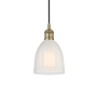 Innovations Lighting Brookfield 6" Wide Mini Pendant Antique Brass / White