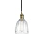 Innovations Lighting Brookfield 6" Wide Mini Pendant Antique Brass / Clear