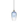 Innovations Lighting Brookhaven Flute 7" Wide Mini Pendant Antique Brass / Sapphire Blue
