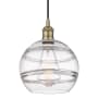 Innovations Lighting Rochester 10" Wide Cord-Hung Mini Pendant Antique Brass / Clear