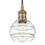 Innovations Lighting Rochester 6" Wide Cord-Hung Mini Pendant Antique Brass / Clear