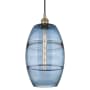 Innovations Lighting Vaz 10" Wide Cord-Hung Mini Pendant Antique Brass / Princess Blue