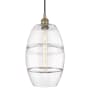 Innovations Lighting Vaz 10" Wide Cord-Hung Mini Pendant Antique Brass / Clear