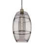 Innovations Lighting Vaz 10" Wide Cord-Hung Mini Pendant Antique Brass / Light Smoke