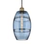 Innovations Lighting Vaz 8" Wide Cord-Hung Mini Pendant Antique Brass / Princess Blue