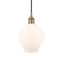 Innovations Lighting Cindyrella 8" Wide Mini Pendant Antique Brass / Cased Matte White