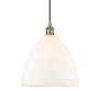 Innovations Lighting Edison Dome 12" Wide Pendant Antique Brass / Matte White