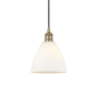 Innovations Lighting Edison 8" Wide Mini Pendant Antique Brass / Matte White