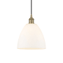 Innovations Lighting Edison 9" Wide Mini Pendant Antique Brass / Matte White