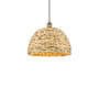 Innovations Lighting Woven Rattan 16" Wide Pendant Antique Brass / Natural