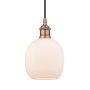 Innovations Lighting Belfast 6" Wide Mini Pendant Antique Copper / Matte White