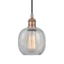 Innovations Lighting Belfast 6" Wide Mini Pendant Antique Copper / Clear Crackle